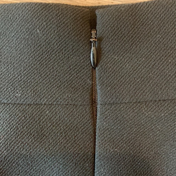 Vintage CHANEL Black Wool Silk Knee Length Skirt CC Logo Lining CC Buttons🖤 - Picture 6 of 16